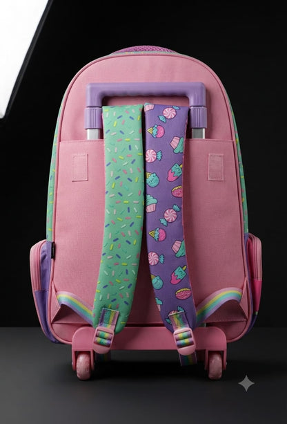 Bigman Unicorn Cat Trolley School Backpack for Girls