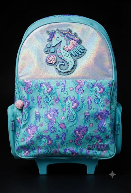 Bigman Seahorse Trolley School Backpack for Girls