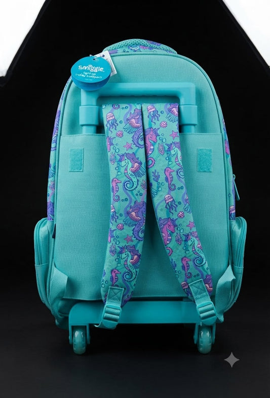 Bigman Seahorse Trolley School Backpack for Girls
