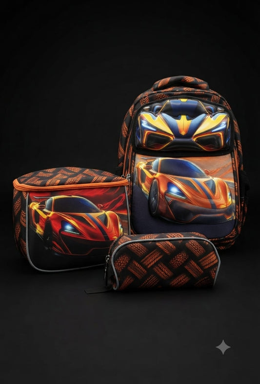 BIGMAN Racing Car | 3-Piece Backpack Set