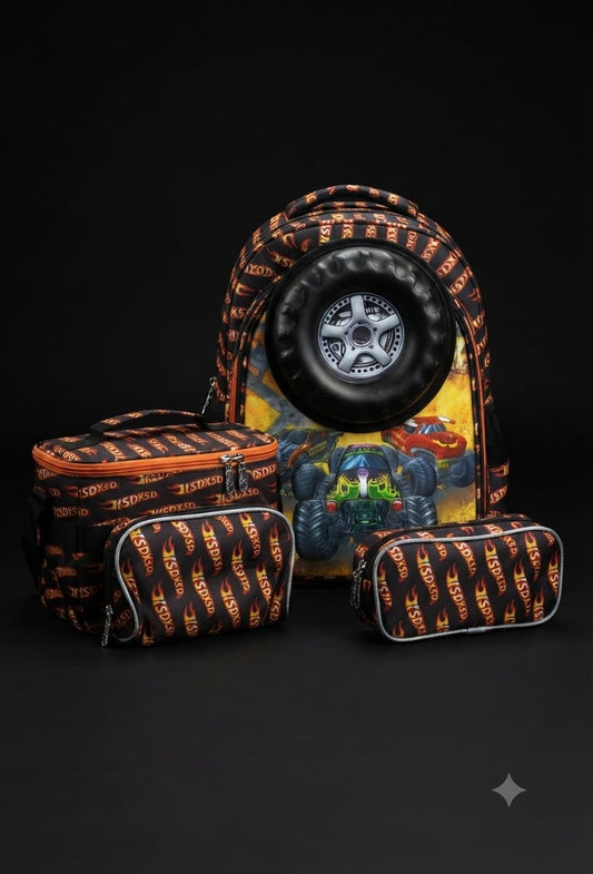 BIGMAN Monster Truck | 3-Piece Backpack Set
