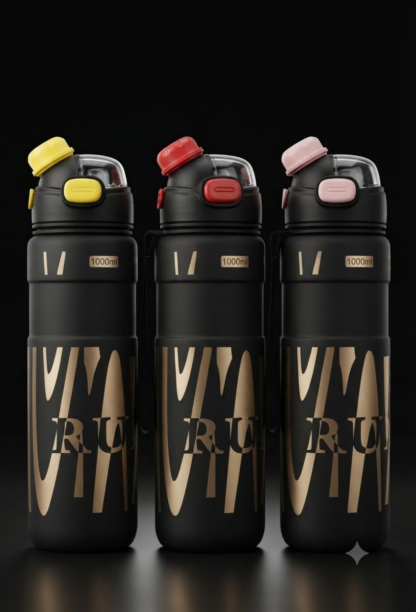 Bigman Premium 1000ml Sports Water Bottle with Straw
