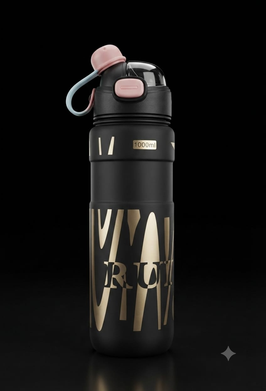 Bigman Premium 1000ml Sports Water Bottle with Straw