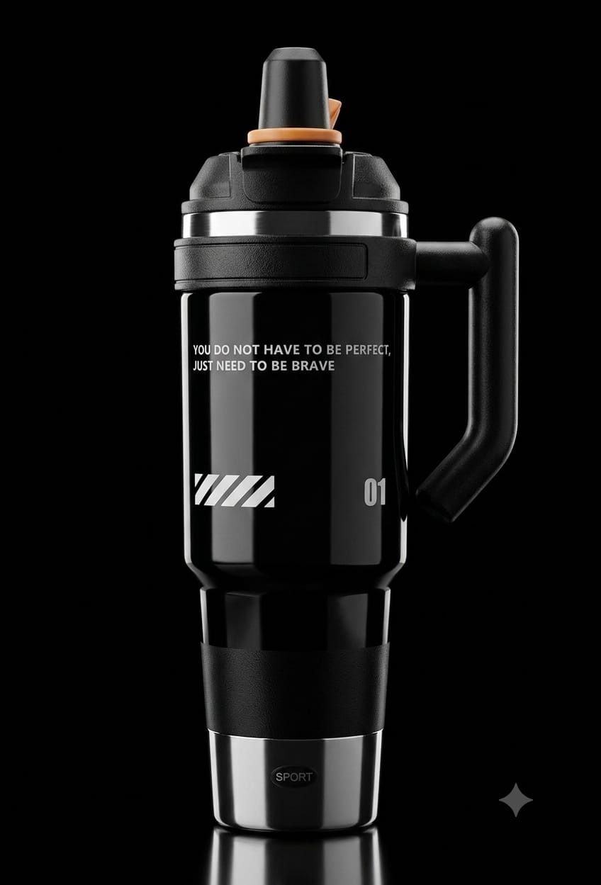 Bigman SportFlow 40oz Stainless Steel Insulated Tumbler with Handle & Straw
