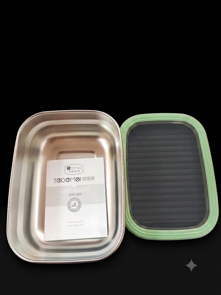 Premium Stainless Steel Lunch Box with Silicone Lid