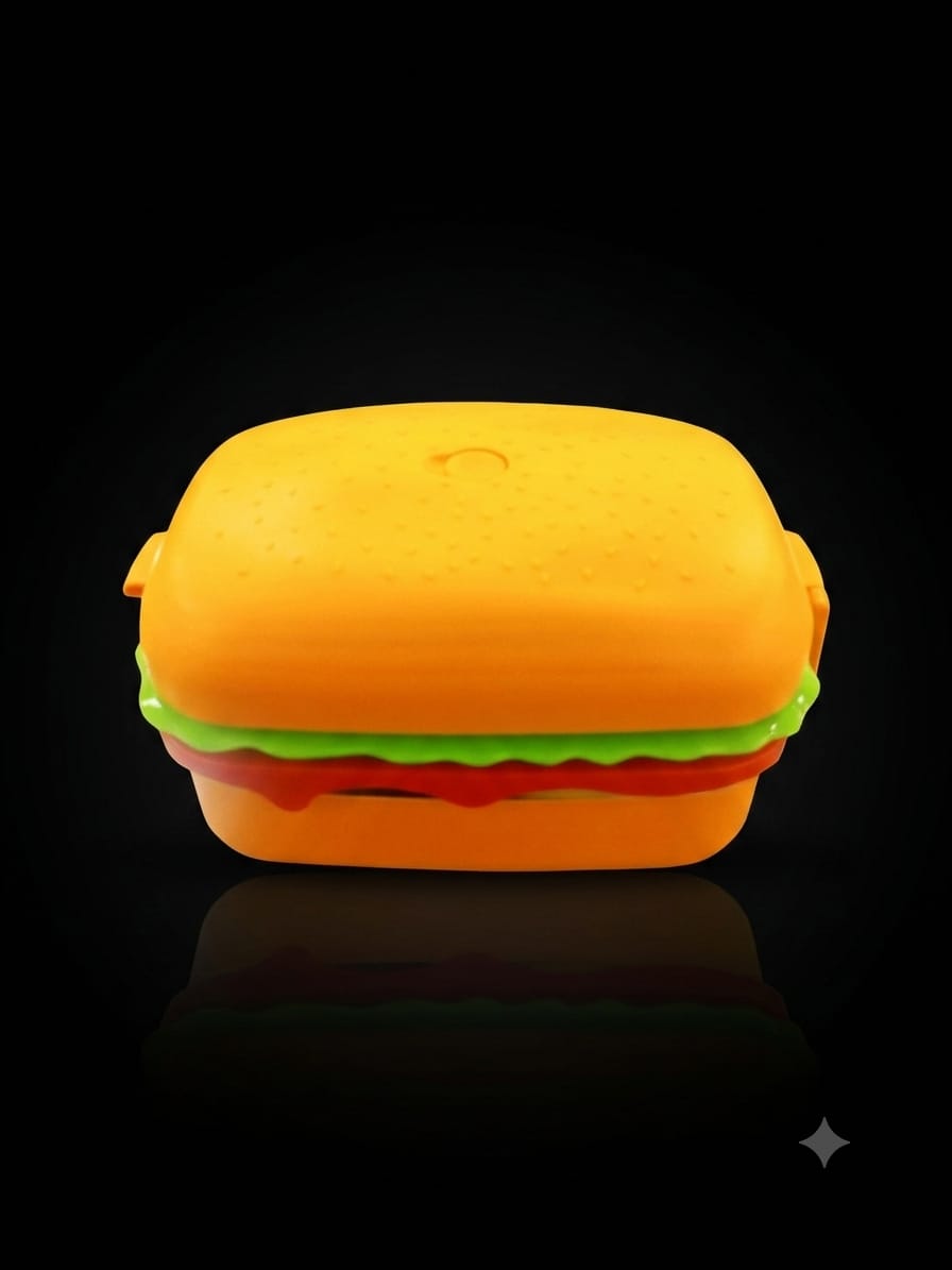 Burger Style Kids Lunch Box with Stainless Steel Inner Tray