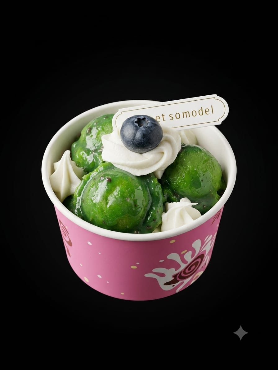 Green Ice Cream Cup Fridge Magnet