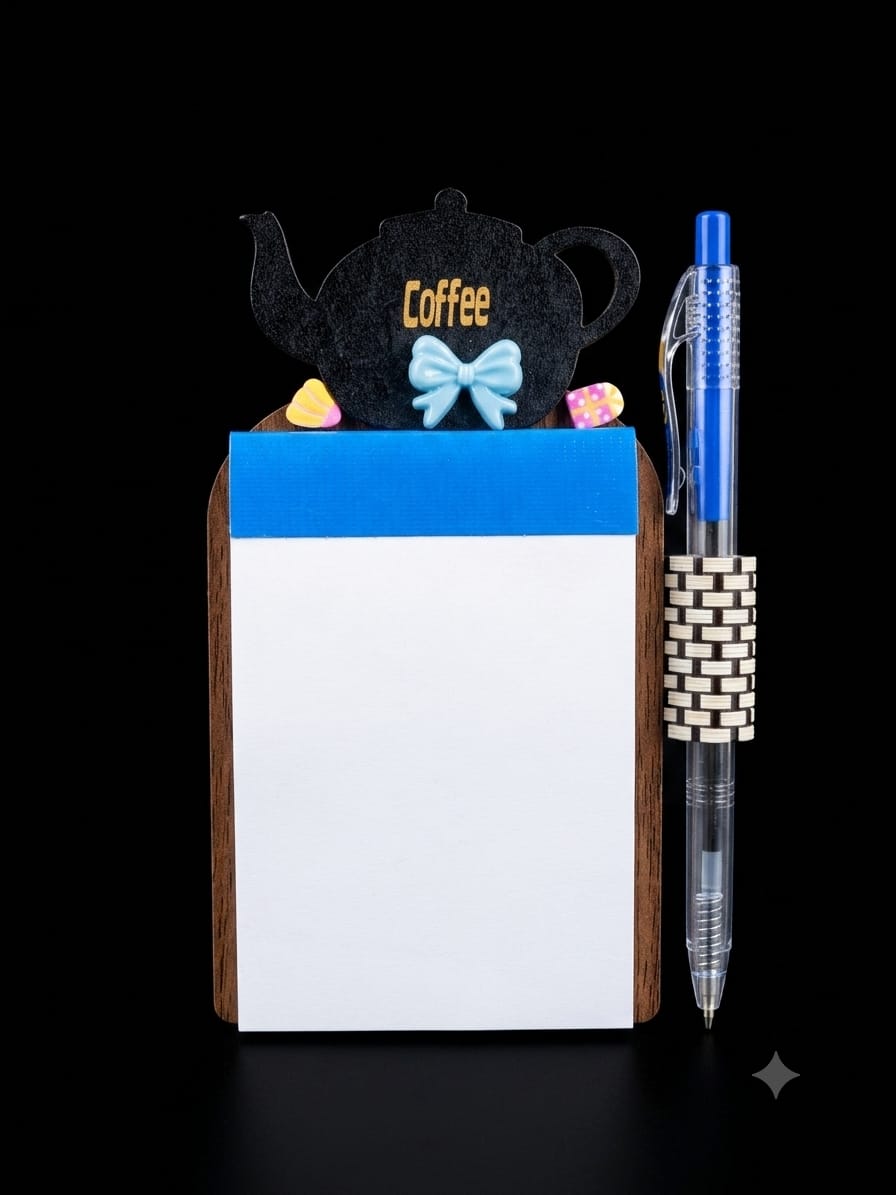 Coffee Teapot Fridge Magnet with Pen Holder