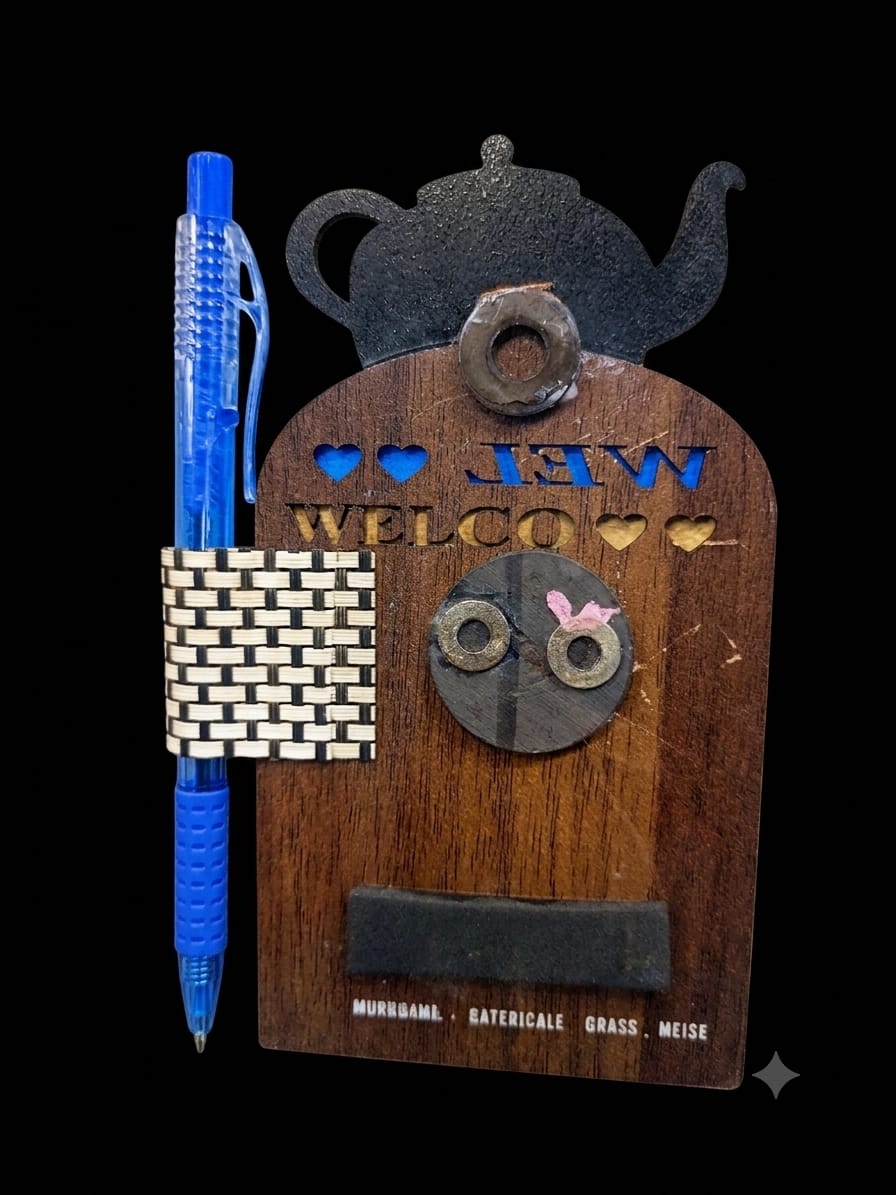 Coffee Teapot Fridge Magnet with Pen Holder