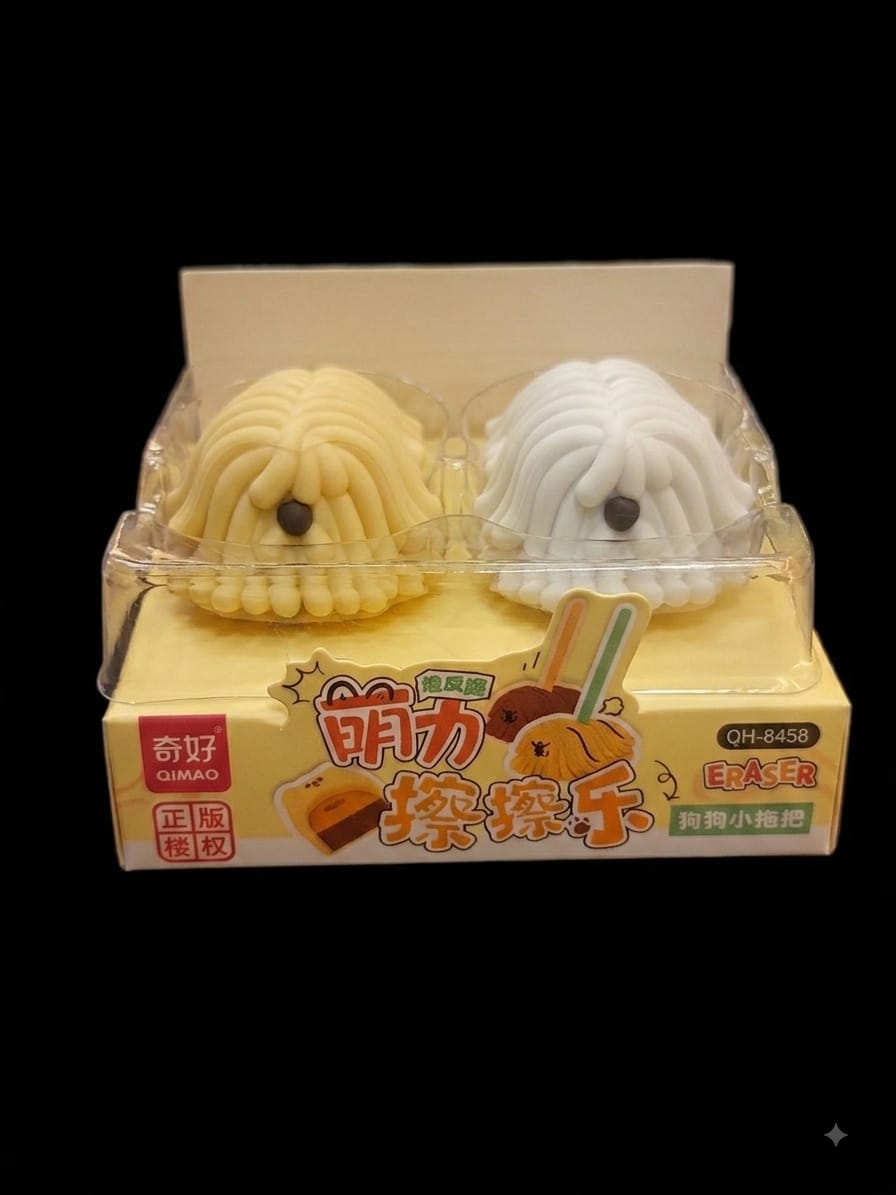 Cute Dog Mop Eraser Set