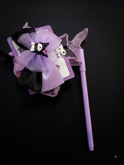 Bigman Kuromi Ribbon Pen & Hair Clip Set