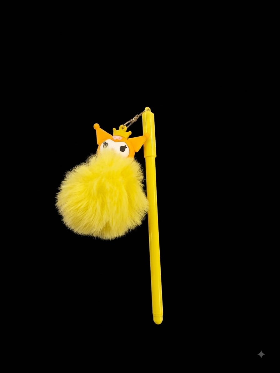 Bigman Yellow Fur Pom Pom Pen
