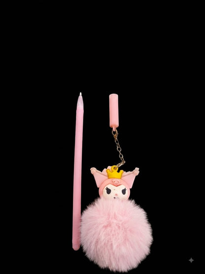 Bigman Pink Fur Pom Pom Pen