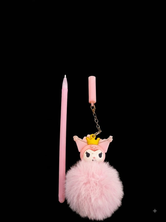 Bigman Pink Fur Pom Pom Pen