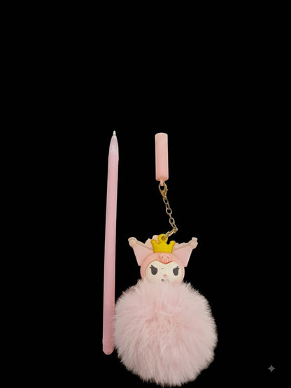 Bigman Pink Fur Pom Pom Pen