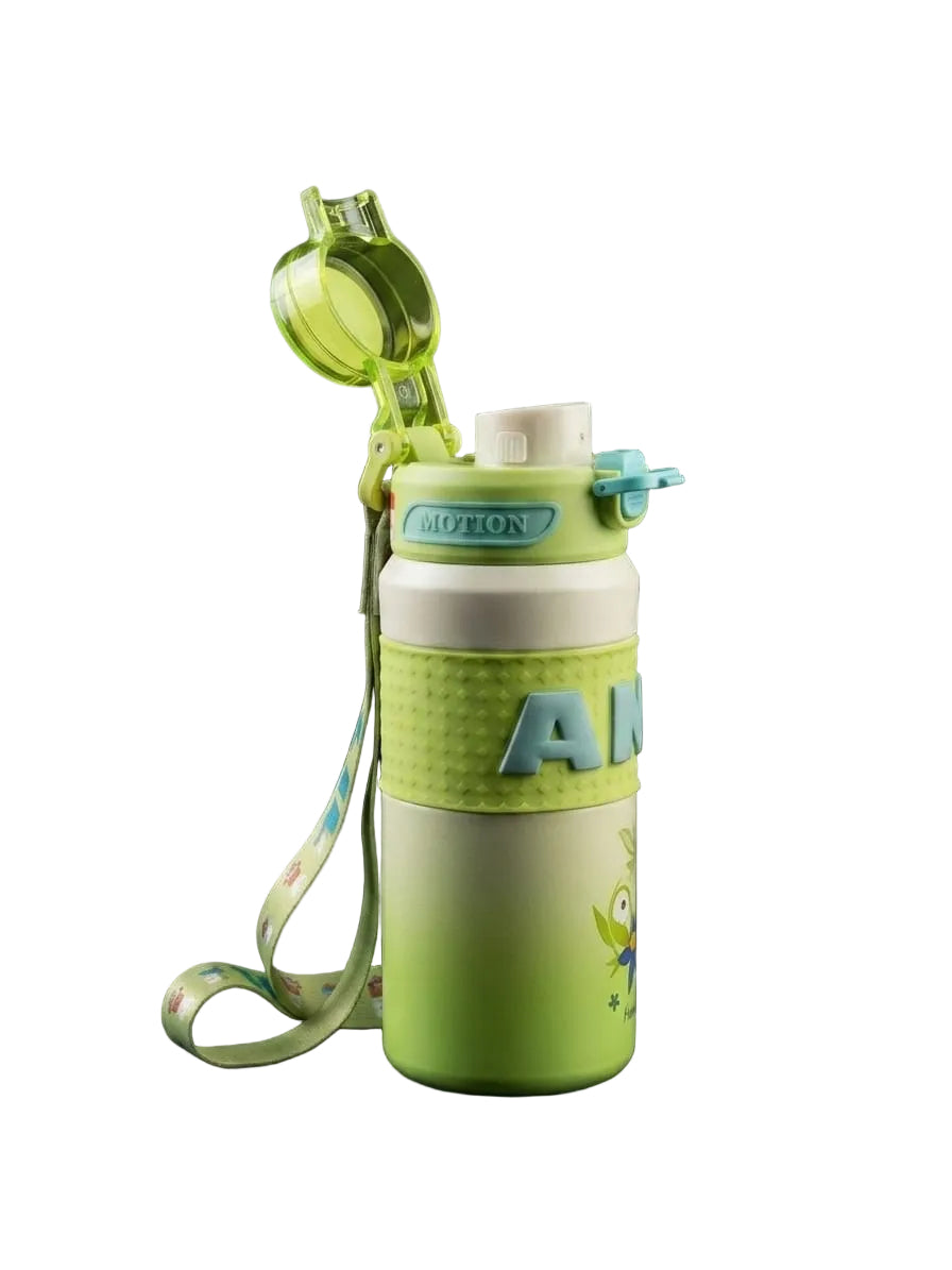 Bigman Green Sports Water Bottle with Strap