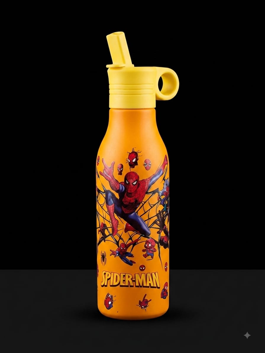 BIGMAN Spiderman Orange Water Bottle