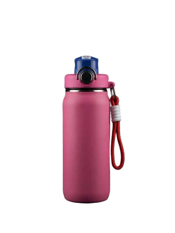 Pink Stainless Steel Water Bottle with Strap