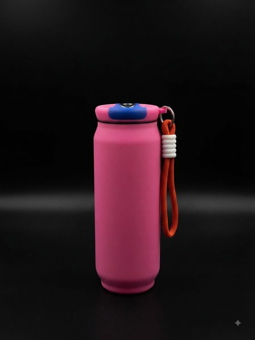 Pink Stainless Steel Water Bottle with Strap