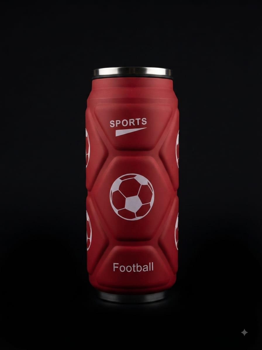 Red Football Sports Water Bottle
