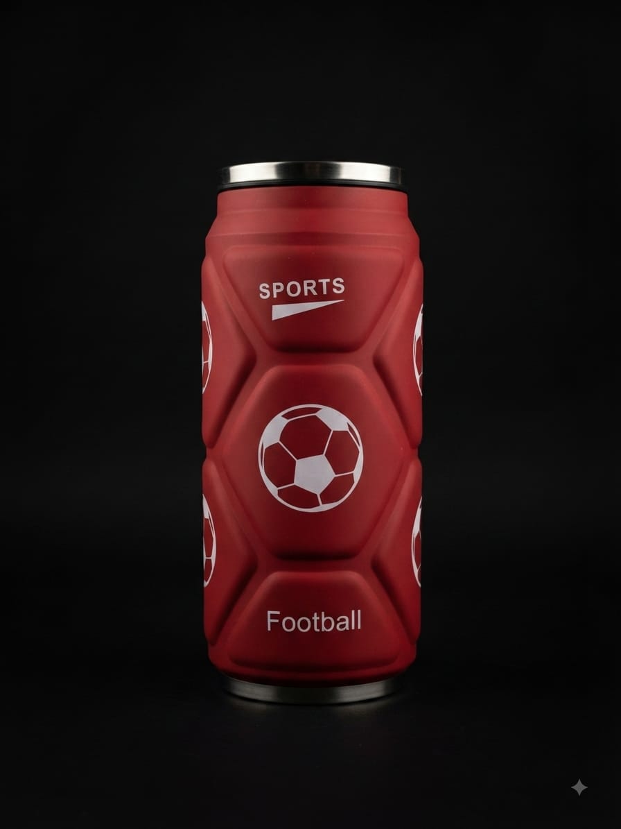 Red Football Sports Water Bottle
