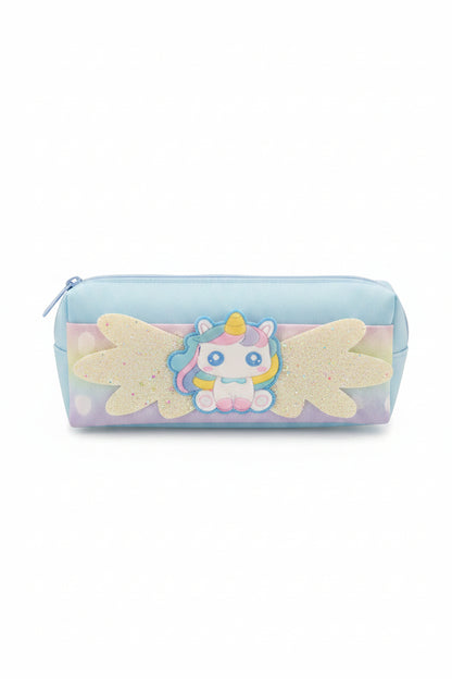 Cute Glitter Wings Unicorn Pencil Pouch