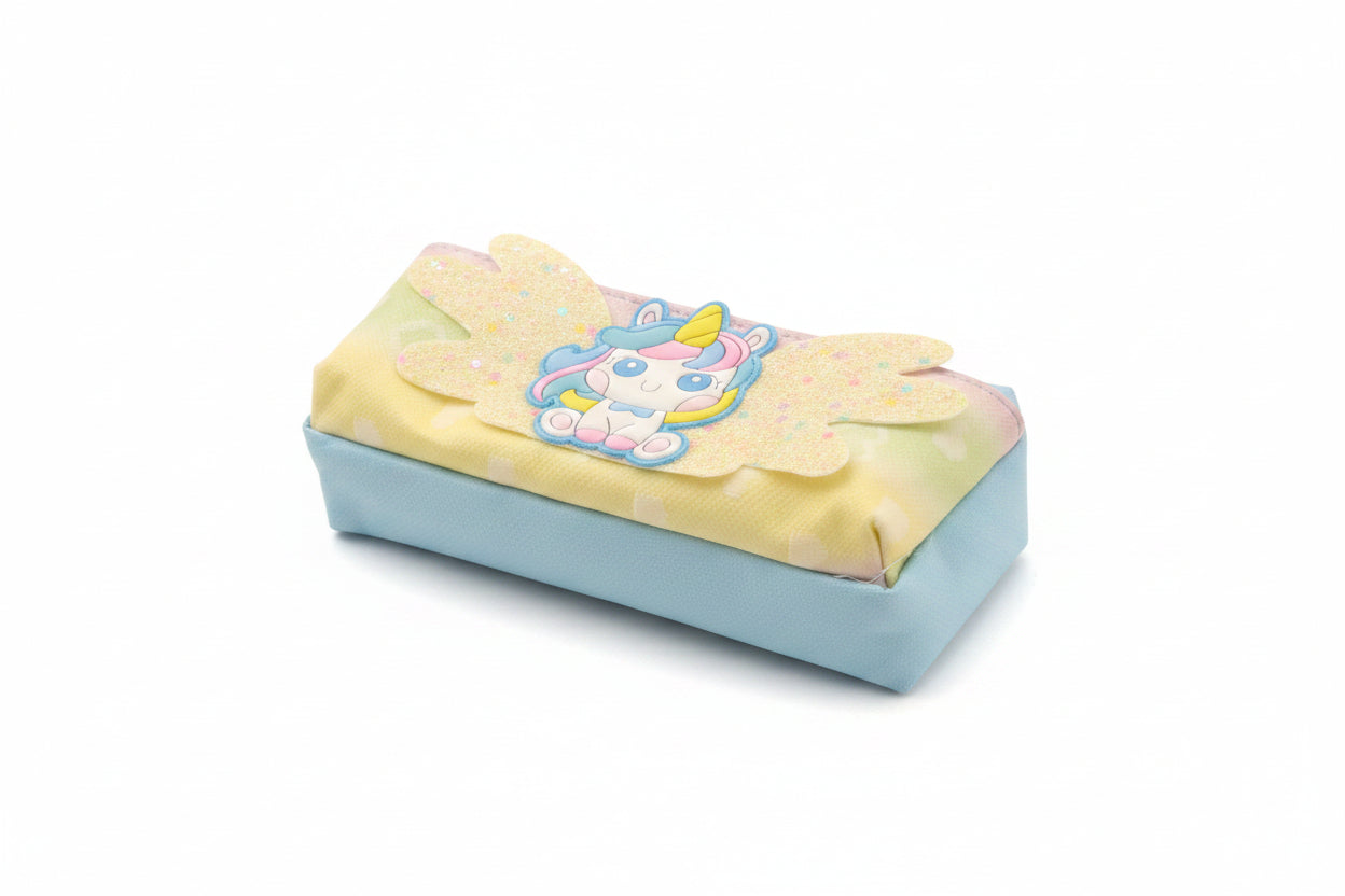 Cute Glitter Wings Unicorn Pencil Pouch