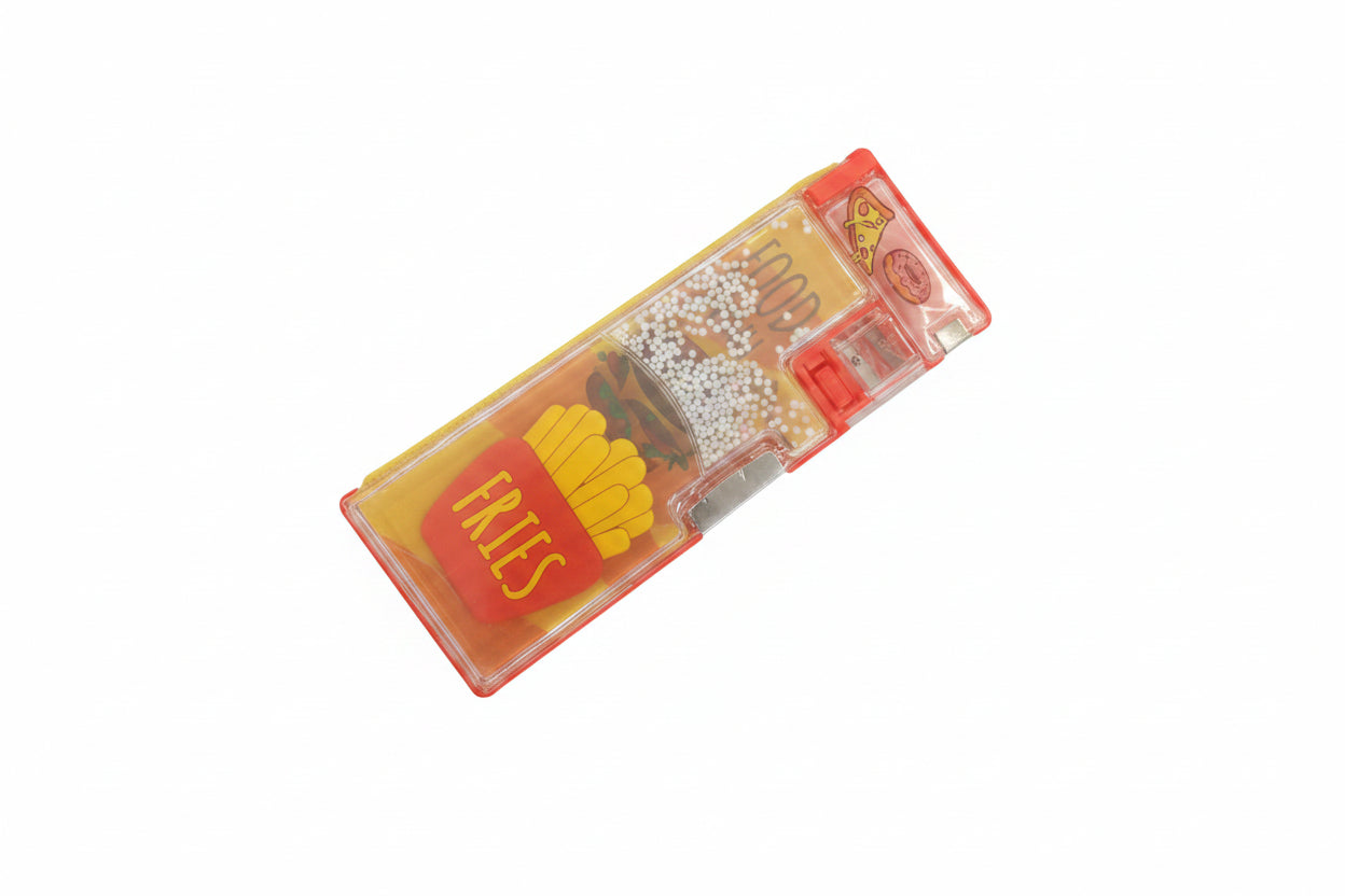 Cute Fast Food Shaker Magnetic Pencil Box with Sharpener