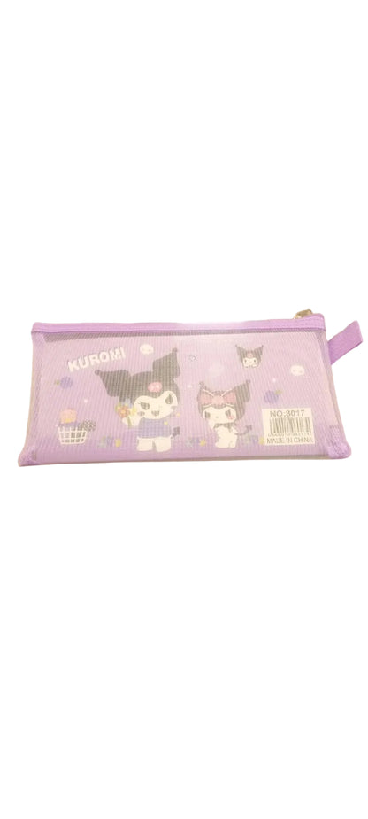 Cute Kuromi Transparent Mesh Pencil Pouch