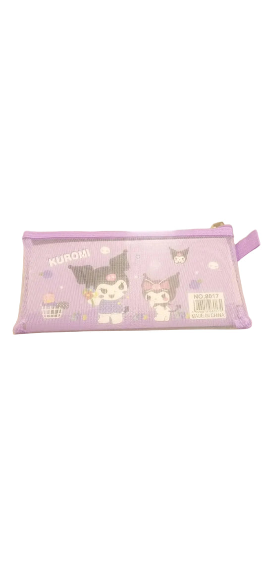 Cute Kuromi Transparent Mesh Pencil Pouch