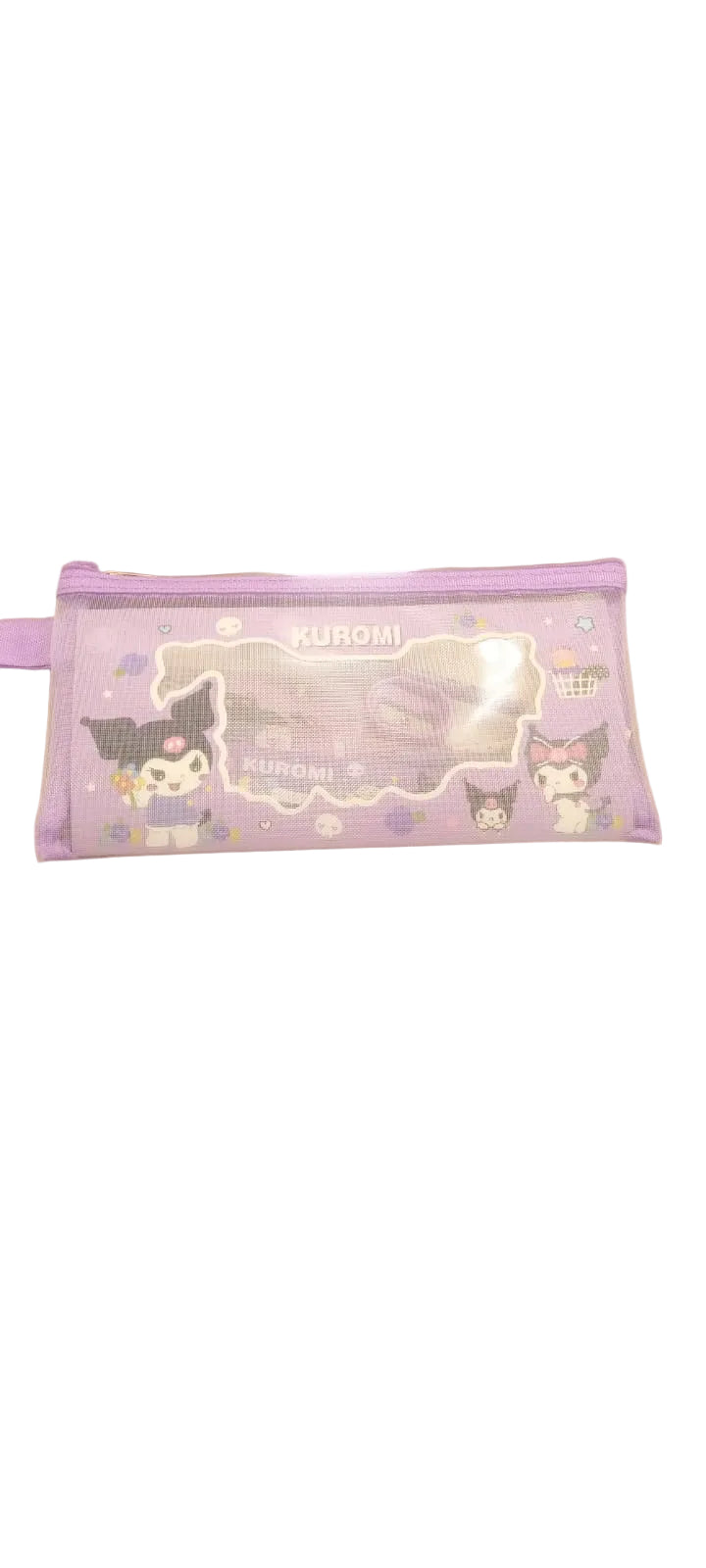 Cute Kuromi Transparent Mesh Pencil Pouch