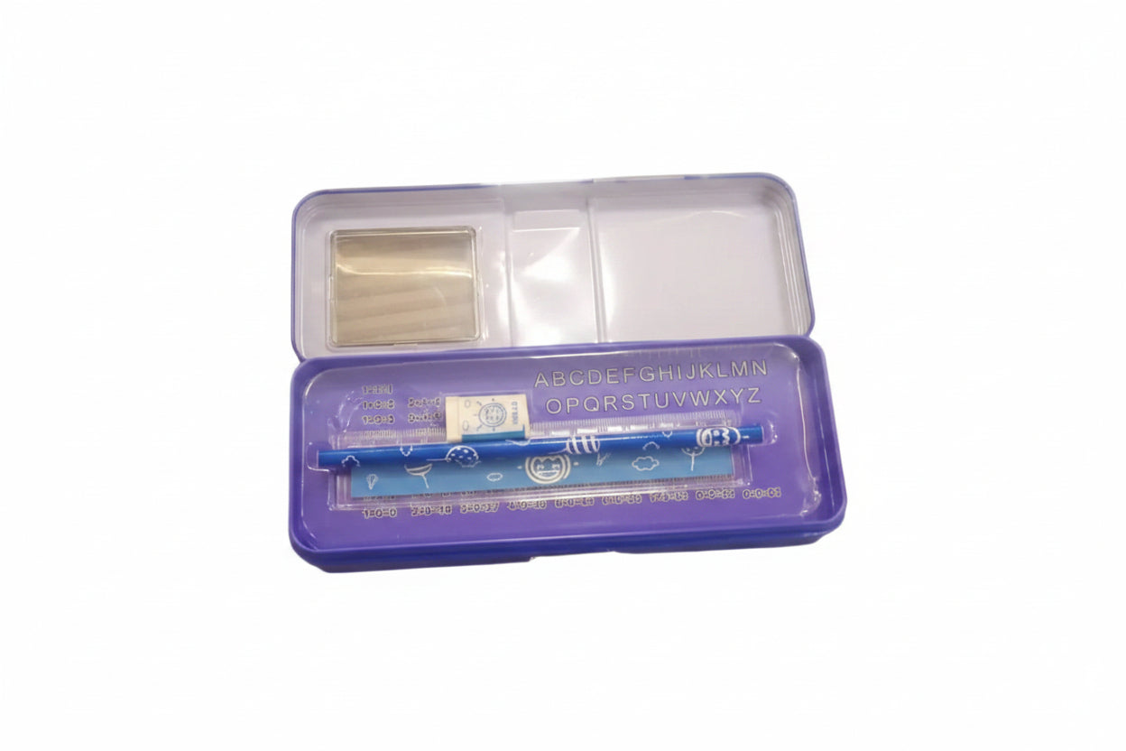 Astronaut Metal Pencil Box with Clear Compartment