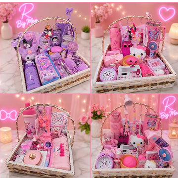 Bigman Pink & Purple Gift Basket
