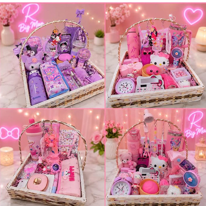 Bigman Pink & Purple Gift Basket