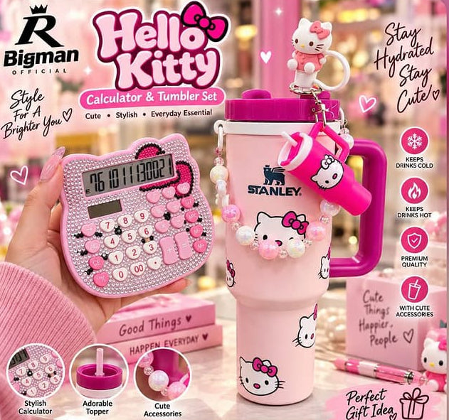Hello Kitty Calculator & Tumbler Set –