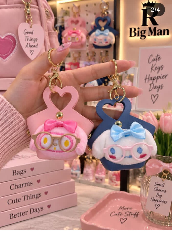 Cute Bow Heart Keychain – Stylish Bag Charm for Girls & Kids