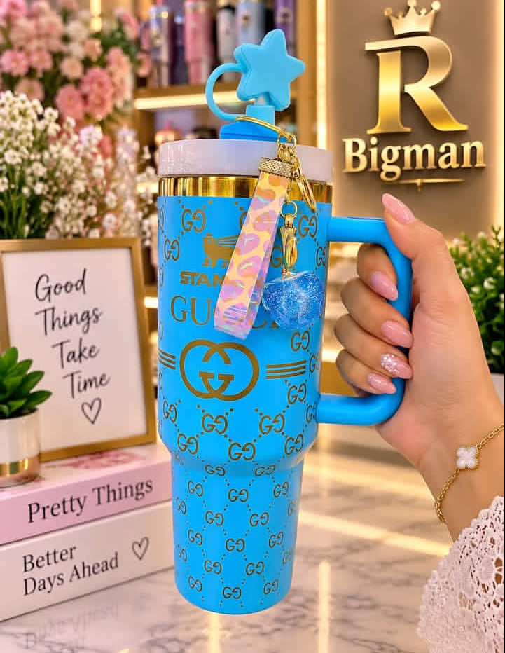 40oz Flip Straw Leak-Proof Stainless Steel Tumbler