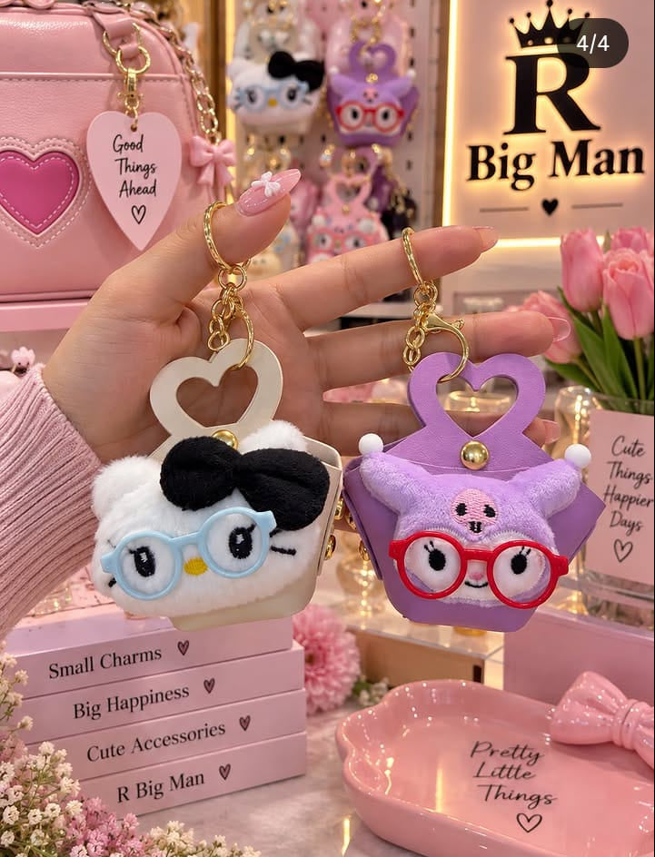 Cute Bow Heart Keychain – Stylish Bag Charm for Girls & Kids