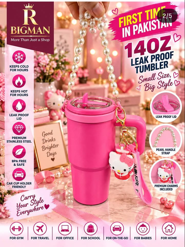 14oz Pearl Handle Leak-Proof Stainless Steel Tumbler