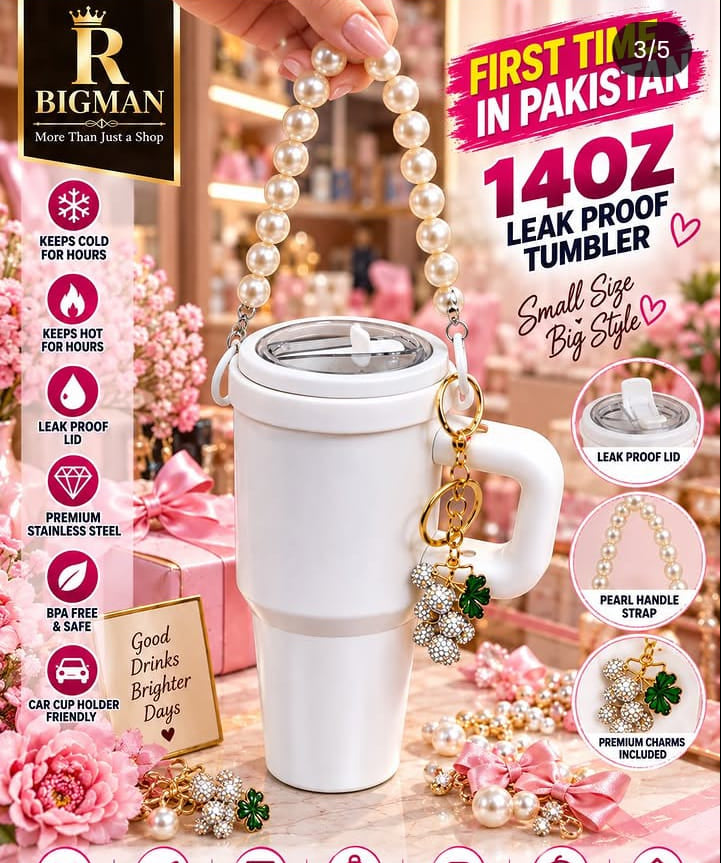 14oz Pearl Handle Leak-Proof Stainless Steel Tumbler
