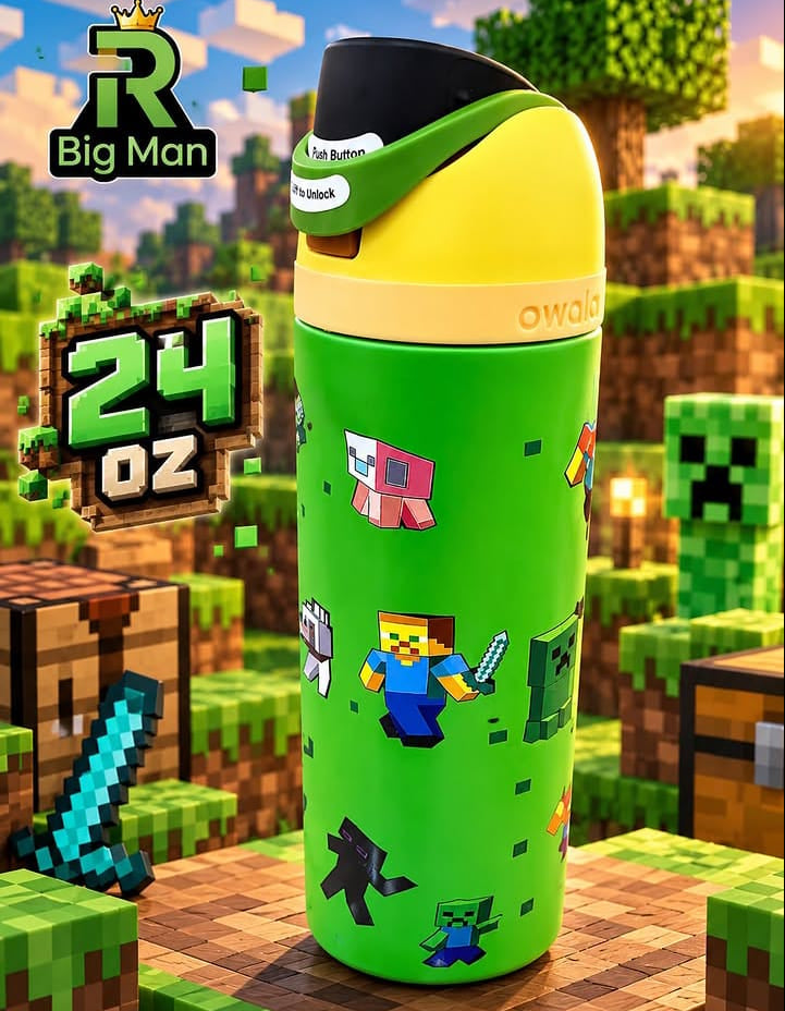 Owala 24oz Minecraft Edition Water Bottle – Premium Insulated Bottle