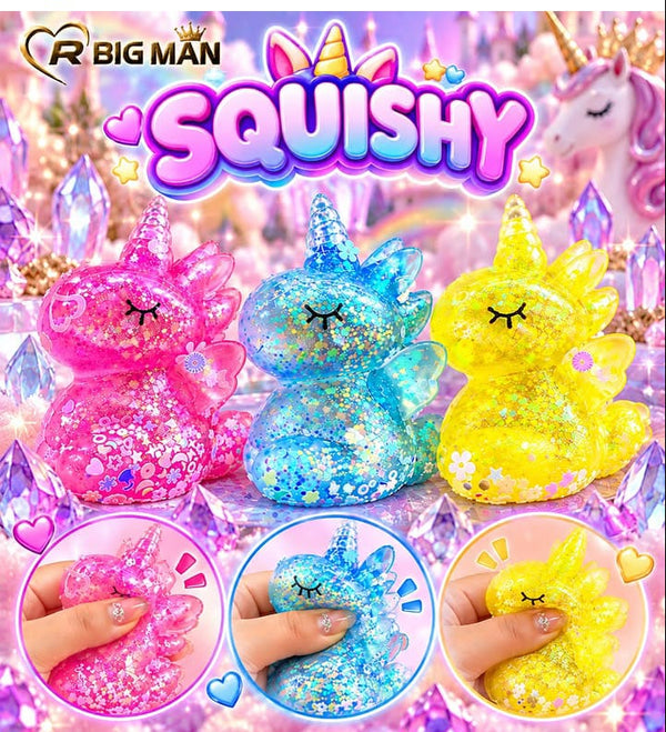 Glitter Crystal Unicorn Squishy Toy for Kids