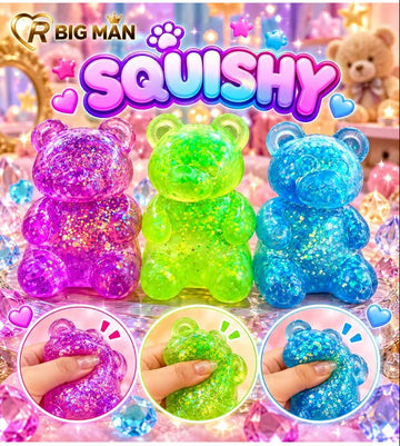 Glitter Crystal Teddy Bear Squishy Toy