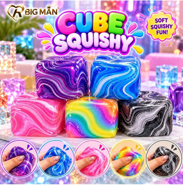 Marble Swirl Cube Squishy Toy