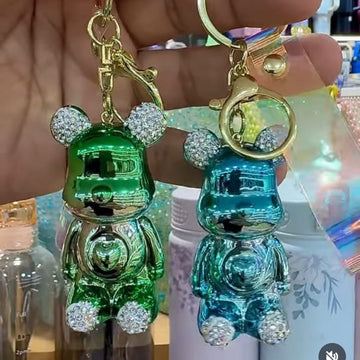 Bigman Cute Bear Rhinestone Keychain