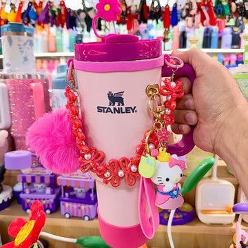 Hello Kitty Stanley Tumbler with Charm Strap & Pompom