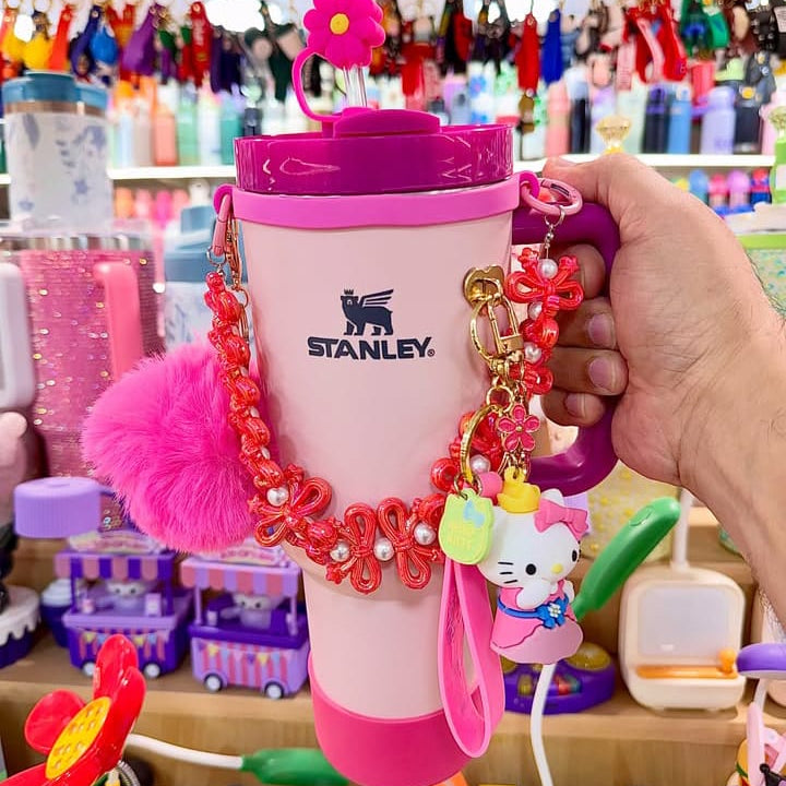 Hello Kitty Stanley Tumbler with Charm Strap & Pompom