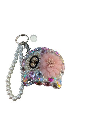 Bigman Pearl Crystal Mirror Keychain