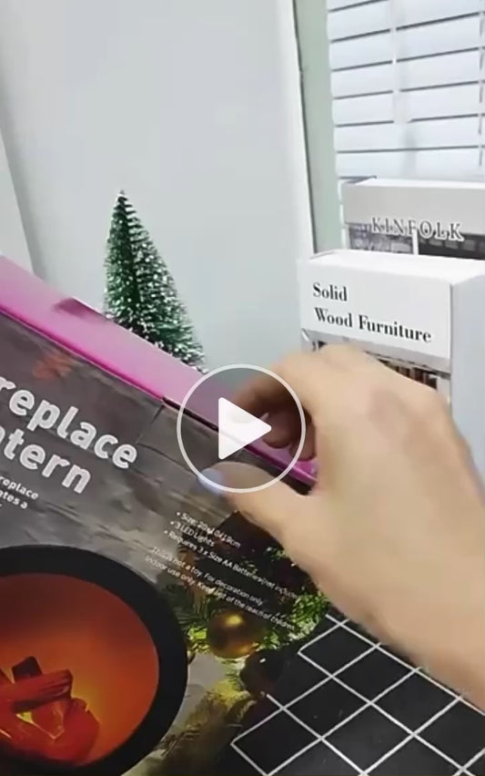 BIGMAN Lantern Fireplace Light LED Simulation Log Flame Effect Touch Switch