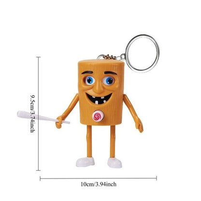 Bigman FunFace Wooden Figure – Funny Face Changing Cartoon Keychain Toy for Kids & Desk Decoration